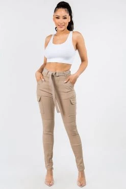 LOVE MODA BEST SELLERS High Waist Skinny Cargo Style Pants