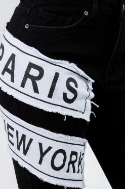 LOVE MODA Fashion Tour Patch Skinny Jeans