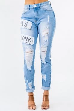 LOVE MODA MATCHING SETS Fashion Tour Patch Cropped Hoodie Jacket & Skinny Jeans Set