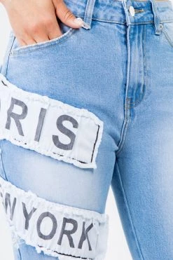 LOVE MODA MATCHING SETS Fashion Tour Patch Cropped Hoodie Jacket & Skinny Jeans Set