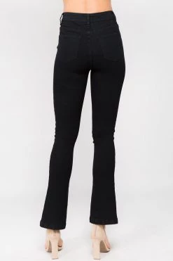 LOVE MODA High Rise Flared Trim Skinny Jeans
