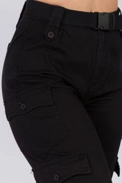 LOVE MODA High Waist Cargo Pants With Belt BOTTOMS