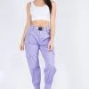 LOVE MODA High Waist Cargo Pants With Belt BOTTOMS