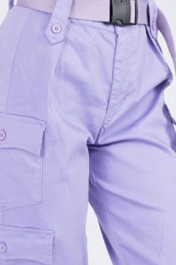 LOVE MODA High Waist Cargo Pants With Belt BOTTOMS