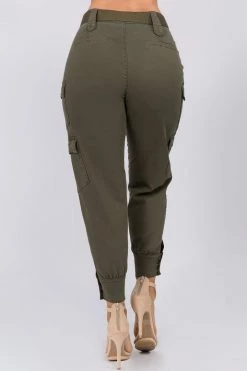 LOVE MODA High Waist Cargo Pants With Belt BOTTOMS