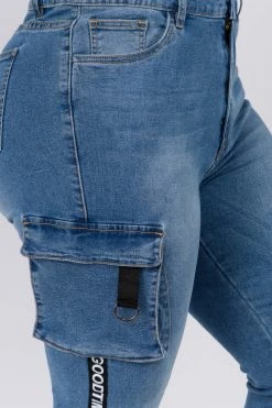 LOVE MODA BEST SELLERS High Waist Skinny Jeans W/ Cargo Pockets