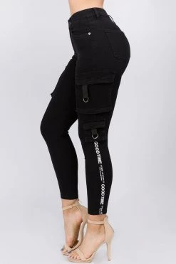 Love Moda High Waist Skinny Jeans W/ Cargo Pockets - Plus Size