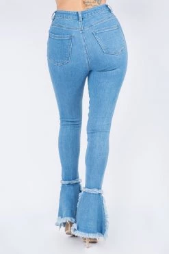 LOVE MODA Distressed Front Bootcut Style Jeans