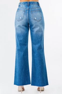 LOVE MODA JEANS High Waist Wide Leg Denim Bell Bottom Pants