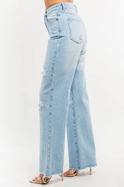 LOVE MODA JEANS High Waist Wide Leg Denim Bell Bottom Pants