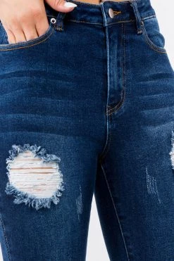 LOVE MODA High Waist Fringed Flare Jeans