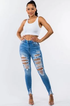 LOVE MODA High Rise Distressed Skinny Jeans 10 LOVE MODA High Rise Distressed Skinny Jeans