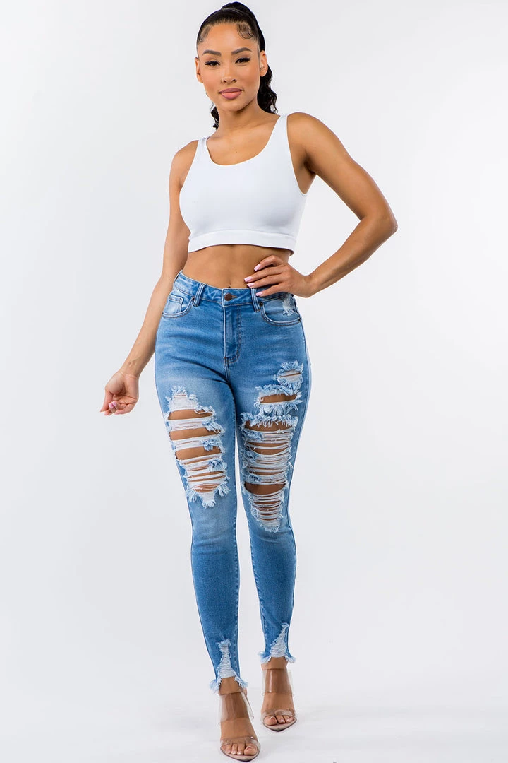 LOVE MODA High Rise Distressed Skinny Jeans 3 LOVE MODA High Rise Distressed Skinny Jeans