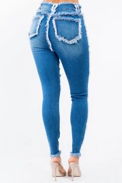 LOVE MODA High Rise Distressed Stretch Skinny Jeans NEW ARRIVALS