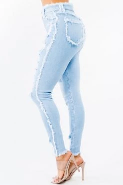 LOVE MODA High Rise Distressed Stretch Skinny Jeans - Plus Size CURVY