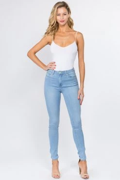 LOVE MODA High Waist Denim Stretch Basic Skinny Jeans