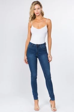 LOVE MODA High Waist Denim Stretch Basic Skinny Jeans