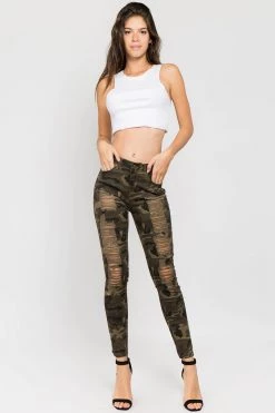 Love Moda High Waist Distressed Skinny Pants