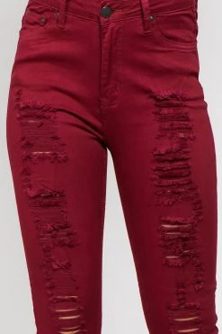 Love Moda High Waist Distressed Skinny Pants