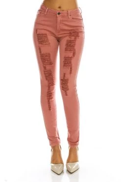 Love Moda High Waist Distressed Skinny Pants