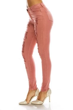 Love Moda High Waist Distressed Skinny Pants