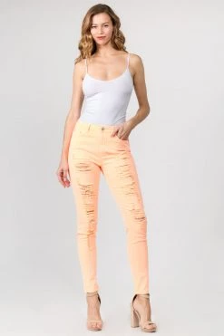 Love Moda High Waist Distressed Skinny Pants