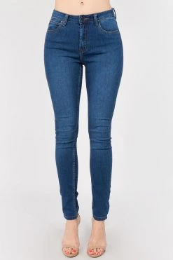LOVE MODA High Rise Basic Denim Skinny Jeans