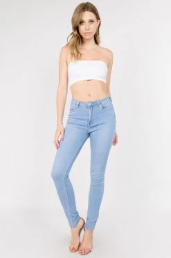 LOVE MODA High Rise Basic Denim Skinny Jeans