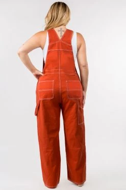 LOVE MODA Straight Leg Basic Denim Overalls - Plus Size