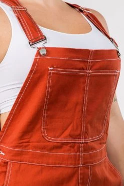 LOVE MODA Straight Leg Basic Denim Overalls - Plus Size