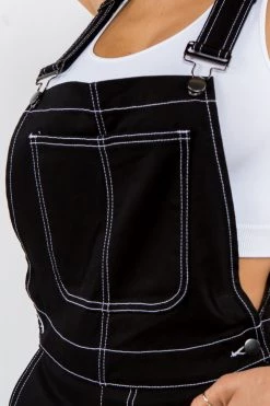 LOVE MODA Straight Leg Basic Denim Overalls