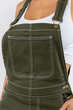 LOVE MODA Straight Leg Basic Denim Overalls