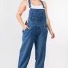 LOVE MODA Relaxed Denim Overalls - Plus Size