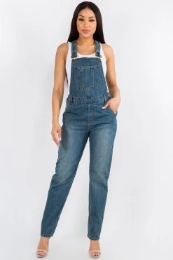LOVE MODA Basic Denim Overalls - Vintage