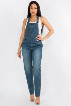 LOVE MODA Basic Denim Overalls - Vintage