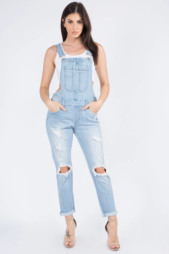 LOVE MODA Distressed Light Blue Skinny Overalls 3 LOVE MODA Distressed Light Blue Skinny Overalls