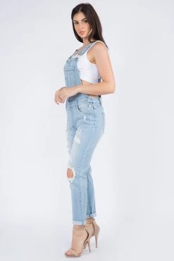 LOVE MODA Distressed Light Blue Skinny Overalls 10 LOVE MODA Distressed Light Blue Skinny Overalls