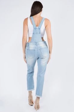 LOVE MODA Distressed Light Blue Skinny Overalls 11 LOVE MODA Distressed Light Blue Skinny Overalls