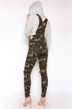 LOVE MODA Button Up Knee Slit Overalls BEST SELLERS