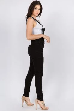LOVE MODA Button Up Knee Slit Overalls BEST SELLERS