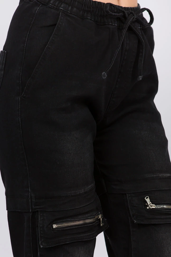 Love Moda BOTTOMS High Waist Denim Joggers With Utility Pockets 9 Love Moda BOTTOMS High Waist Denim Joggers With Utility Pockets