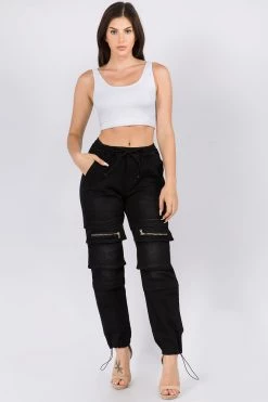 Love Moda BOTTOMS High Waist Denim Joggers With Utility Pockets 17 Love Moda BOTTOMS High Waist Denim Joggers With Utility Pockets