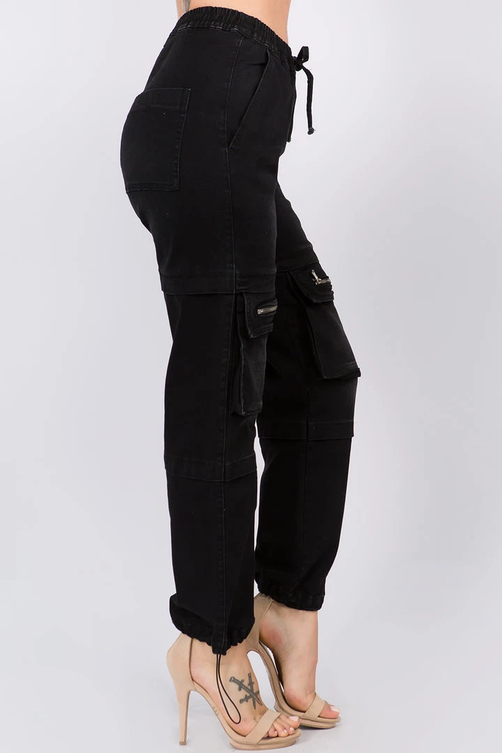 Love Moda BOTTOMS High Waist Denim Joggers With Utility Pockets 11 Love Moda BOTTOMS High Waist Denim Joggers With Utility Pockets