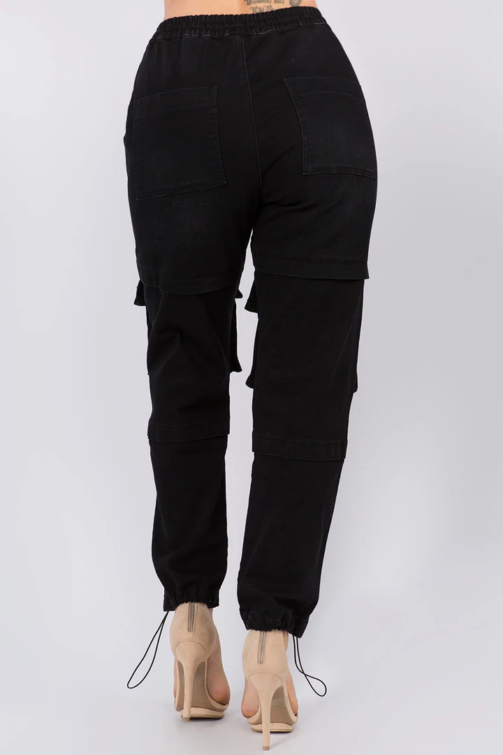 Love Moda BOTTOMS High Waist Denim Joggers With Utility Pockets 12 Love Moda BOTTOMS High Waist Denim Joggers With Utility Pockets