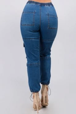 Love Moda BOTTOMS High Waist Denim Joggers With Utility Pockets 16 Love Moda BOTTOMS High Waist Denim Joggers With Utility Pockets