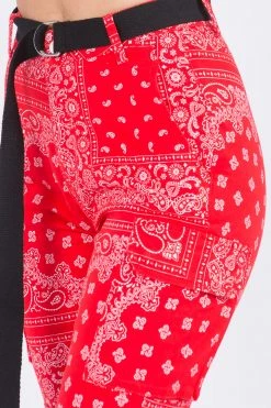 LOVE MODA High Waist Bandana Pattern Joggers BOTTOMS
