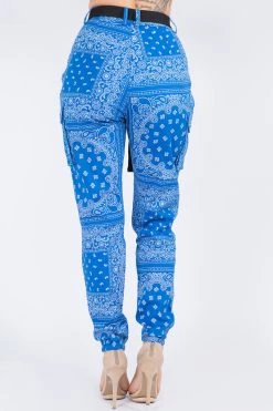 LOVE MODA High Waist Bandana Pattern Joggers BOTTOMS