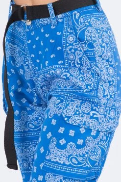 LOVE MODA High Waist Bandana Pattern Joggers BOTTOMS