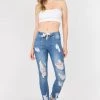 Love Moda High Waist Distressed Skinny Denim Joggers