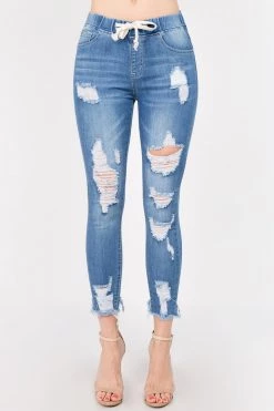 Love Moda High Waist Distressed Skinny Denim Joggers 14 Love Moda High Waist Distressed Skinny Denim Joggers